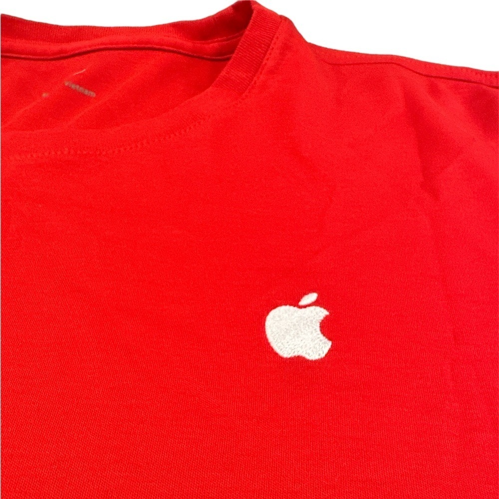 Apple Women’s Stretch T Shirt with Embroidered Apple. Red in‎ Large. - Picture 3 of 3